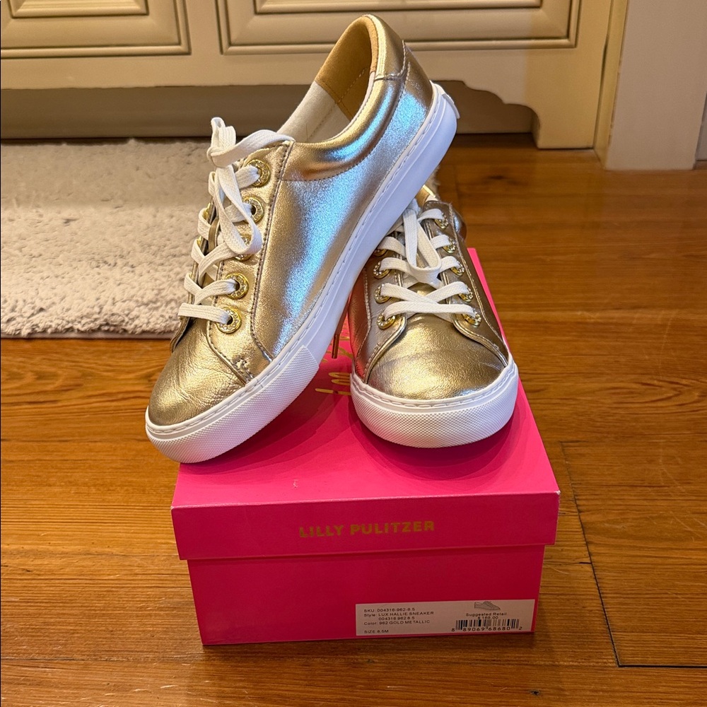 Lilly Pulitzer Metallic Gold Sneakers